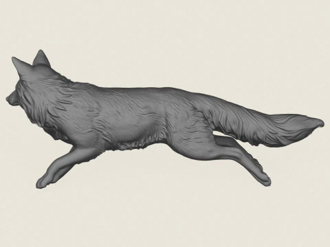 Wild Fox Running 3D Print Model