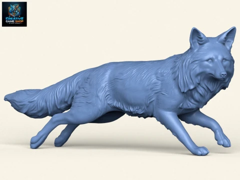 Wild Fox Running 3D Print Model