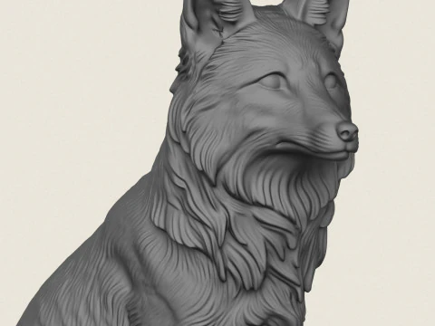 Seduta di volpe selvaggia Modello di stampa 3D