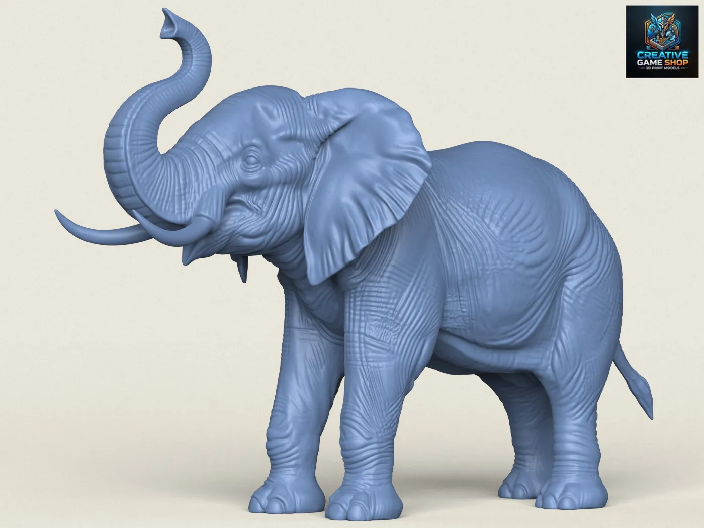 Asian Elephant Salute 3D Print Model .c4d .max .obj .3ds .fbx .stl .blend