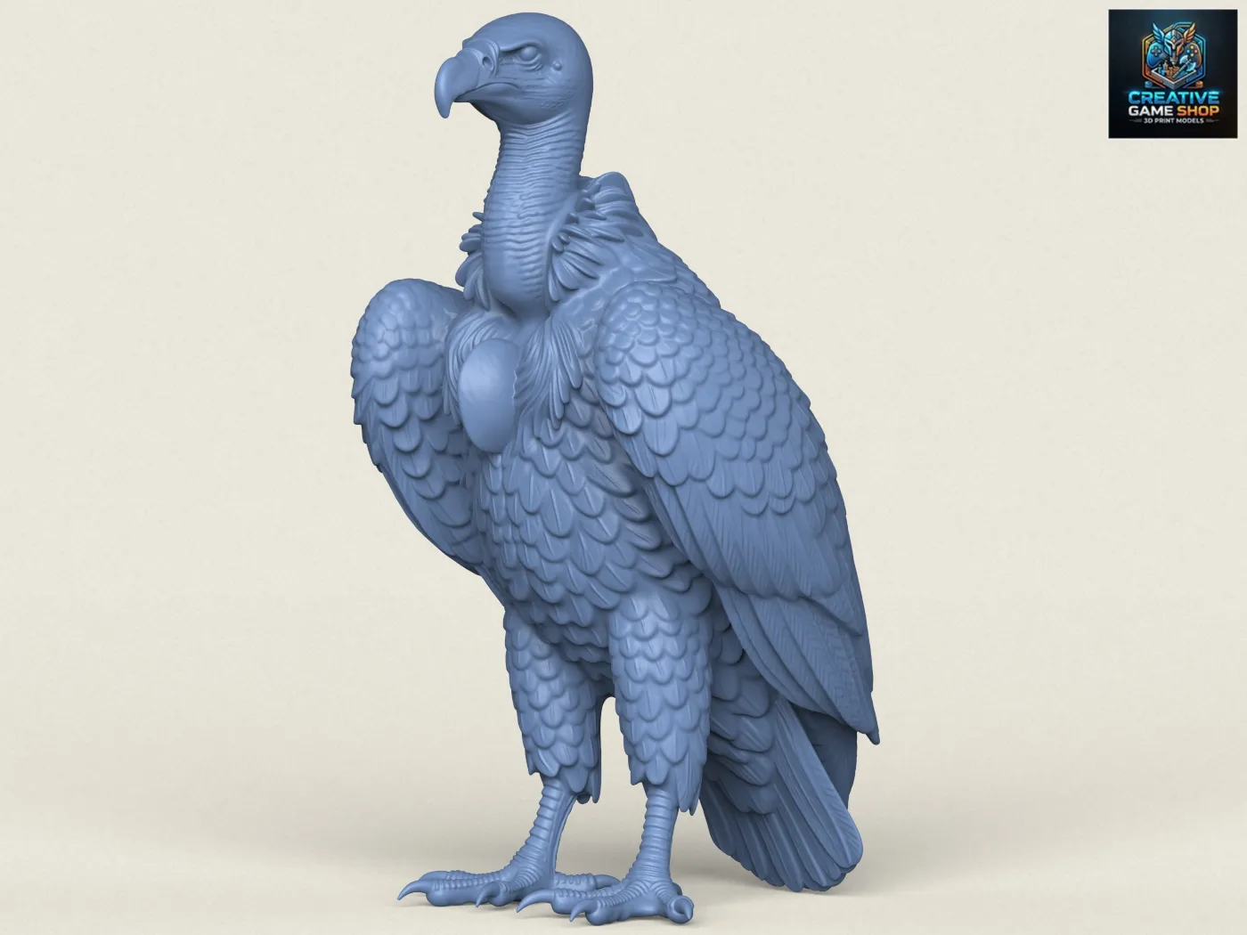 Wild Vulture Bird 3D Print Model .c4d .max .obj .3ds .fbx .stl .blend 