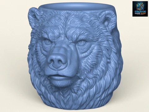 Кружка з головою дикого ведмедя 3D Принт Модель