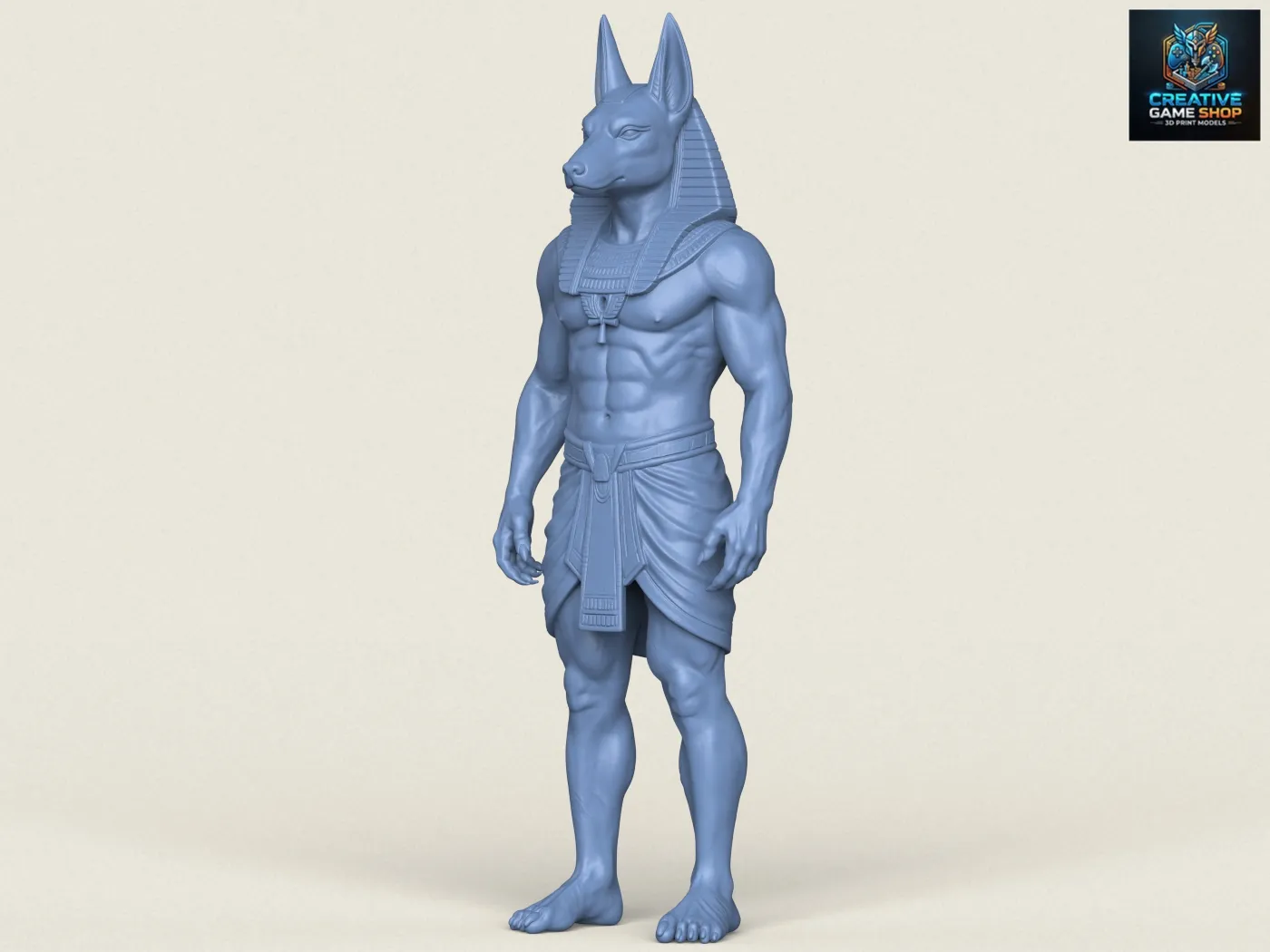 Egyptian God Anubis 3D Print Model .c4d .max .obj .3ds .fbx .stl .blend