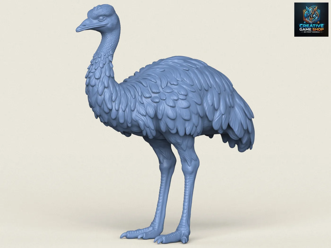 Emu Bird 3D Print Model .c4d .max .obj .3ds .fbx .stl .blend 