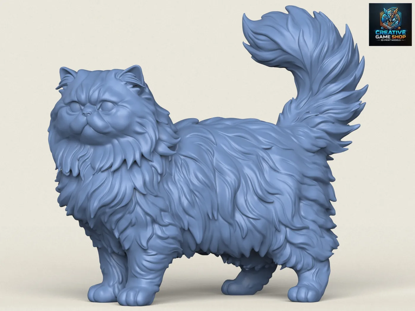 Cute Persian Cat 3D Print Model .c4d .max .obj .3ds .fbx .stl .blend 