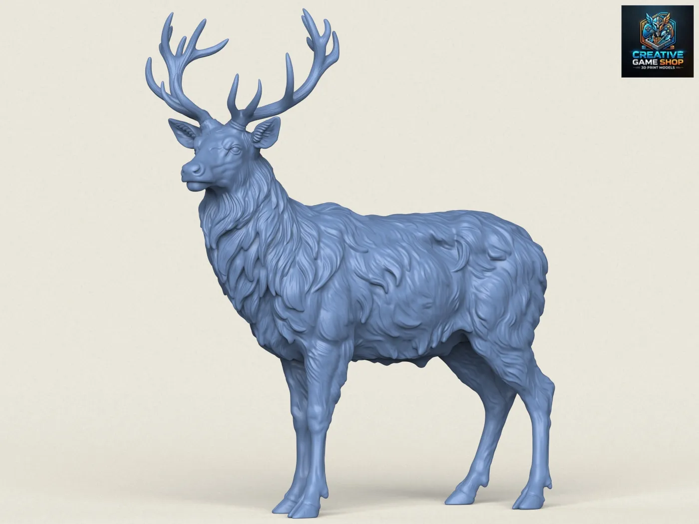 Himalayan Elk Deer 3D Print Model .c4d .max .obj .3ds .fbx .stl .blend 