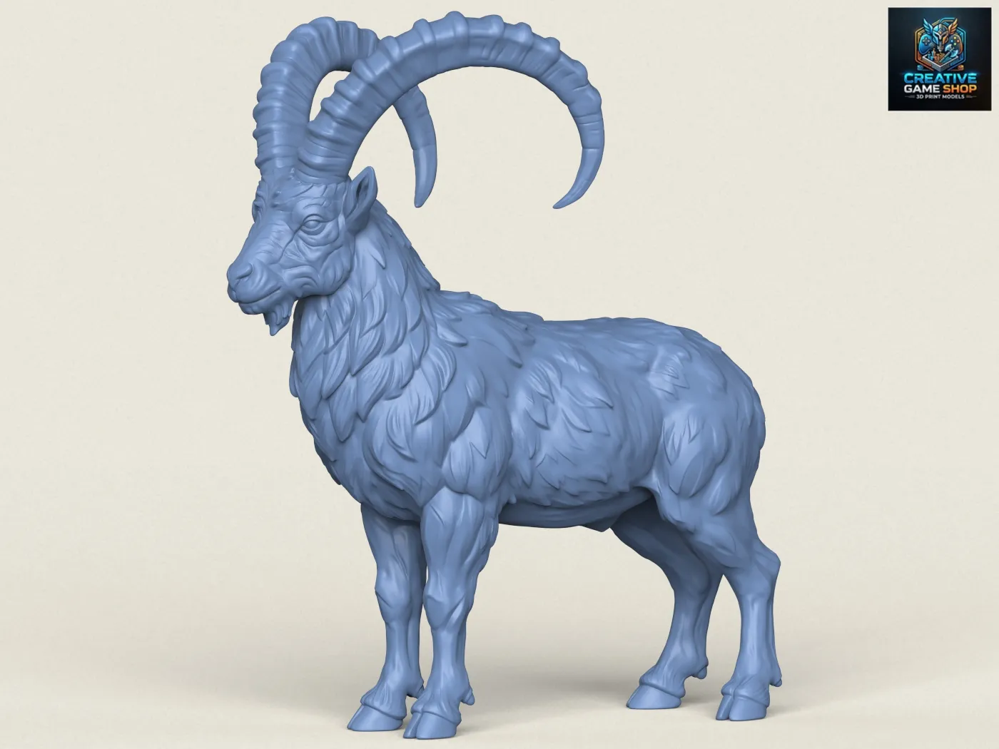 Mouflon Goat 3D Print Model .c4d .max .obj .3ds .fbx .stl .blend 