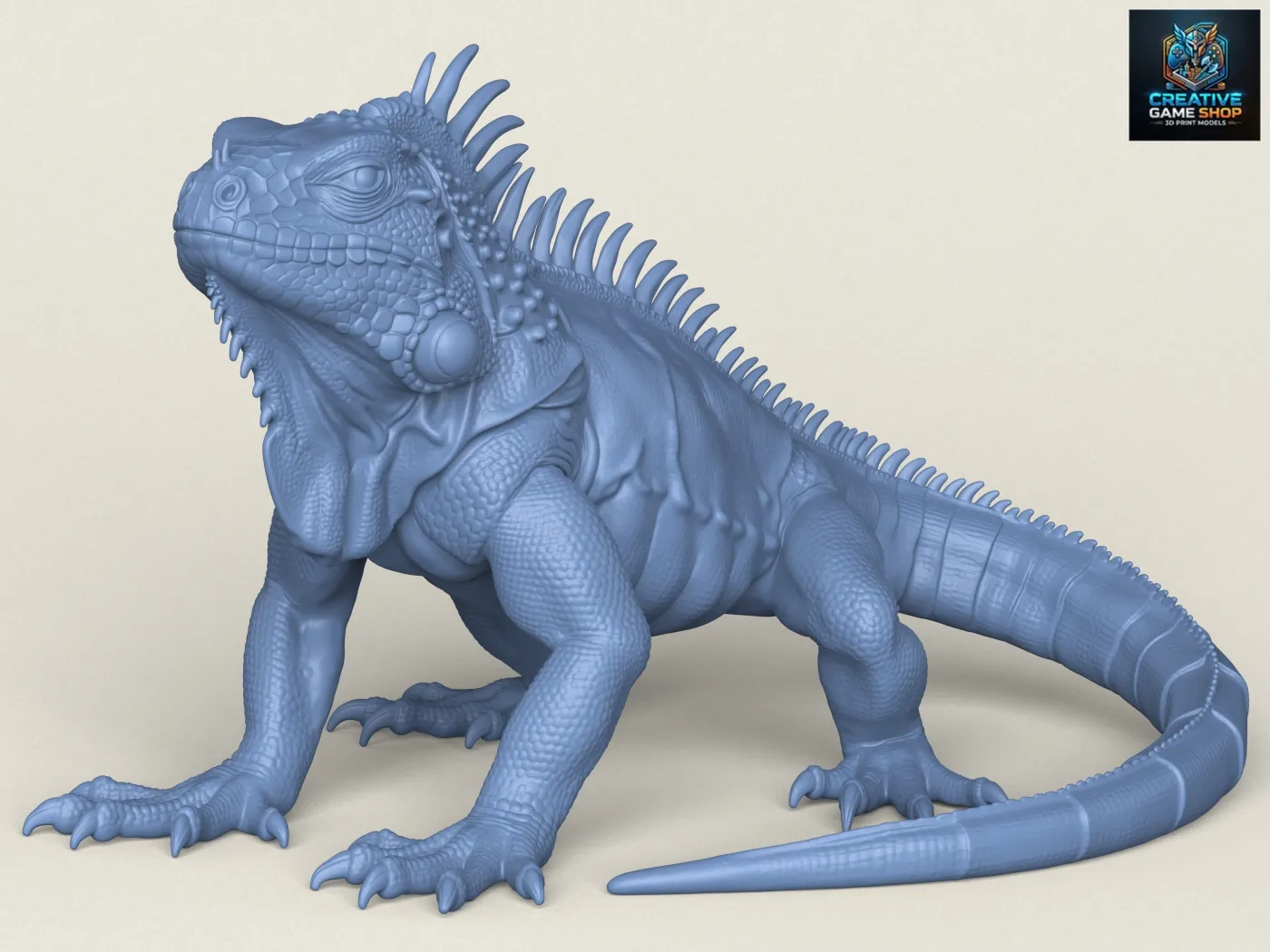Wild Iguana Lizard 3D Print Model .c4d .max .obj .3ds .fbx .stl .blend