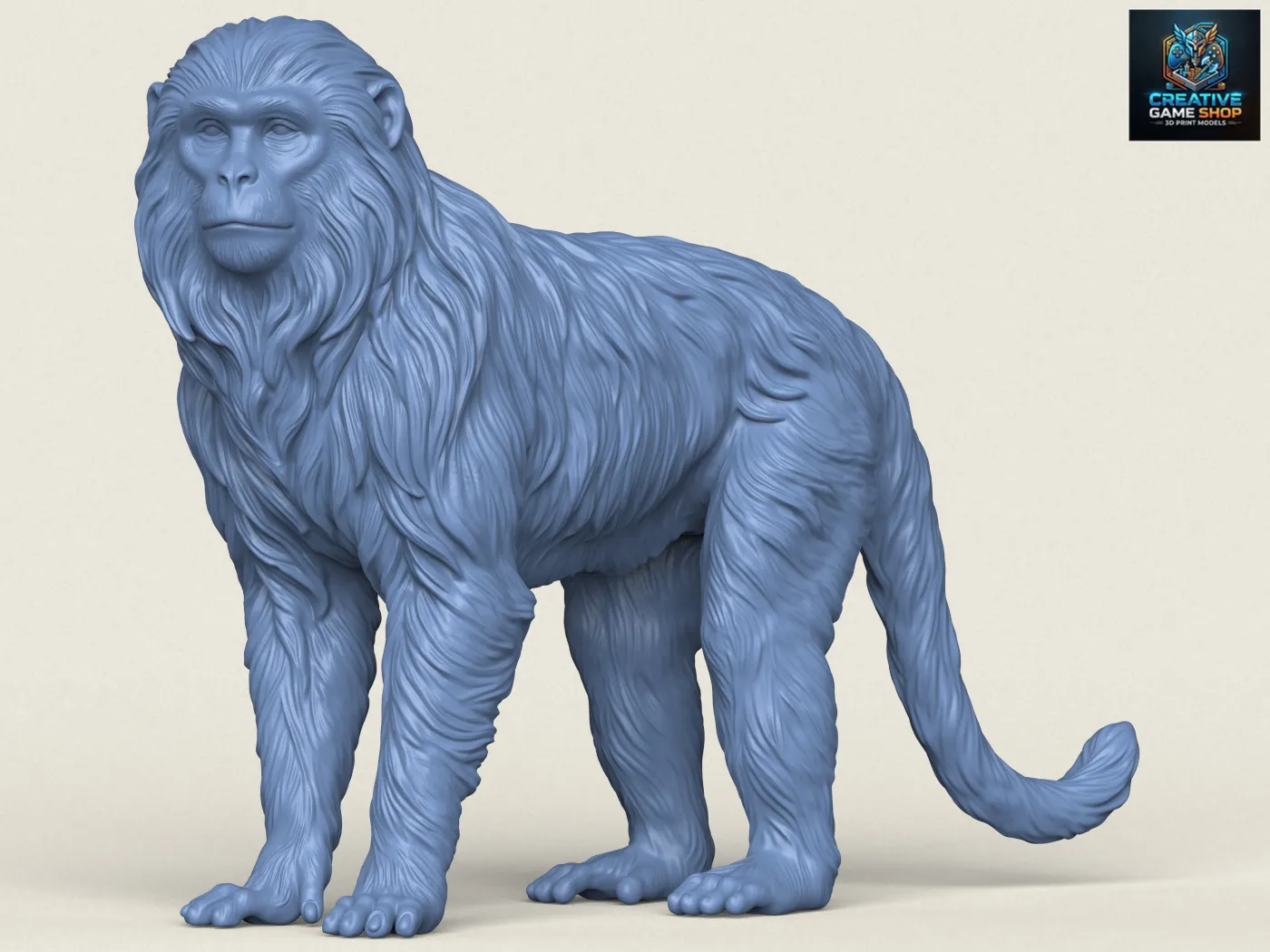 Himalayan Snow Monkey 3D Print Model .c4d .max .obj .3ds .fbx .stl .blend 