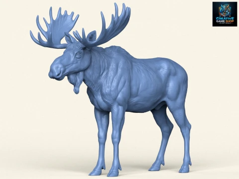야생 무스사슴 3D 프린트 모델