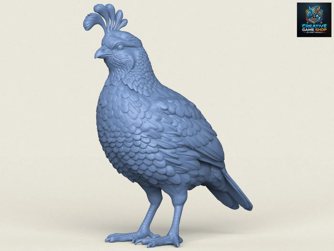 Quail Bird 3D Print Model .c4d .max .obj .3ds .fbx .stl .blend 