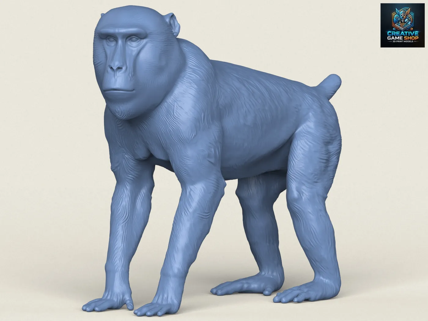 Wild Mandrill Monkey 3D Print Model .c4d .max .obj .3ds .fbx .stl .blend 