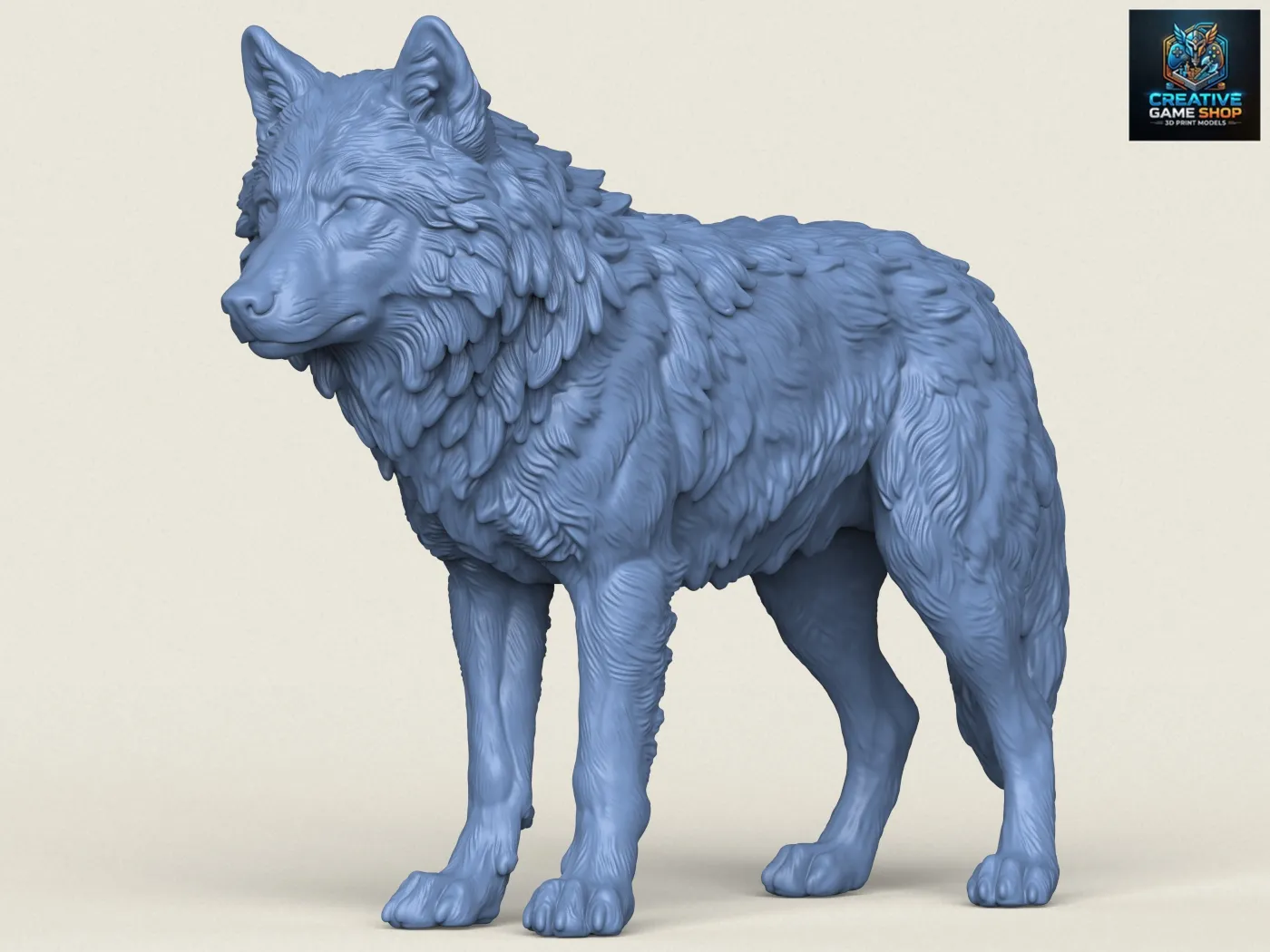 Himalayan Snow Wolf 3D Print Model .c4d .max .obj .3ds .fbx .stl .blend 
