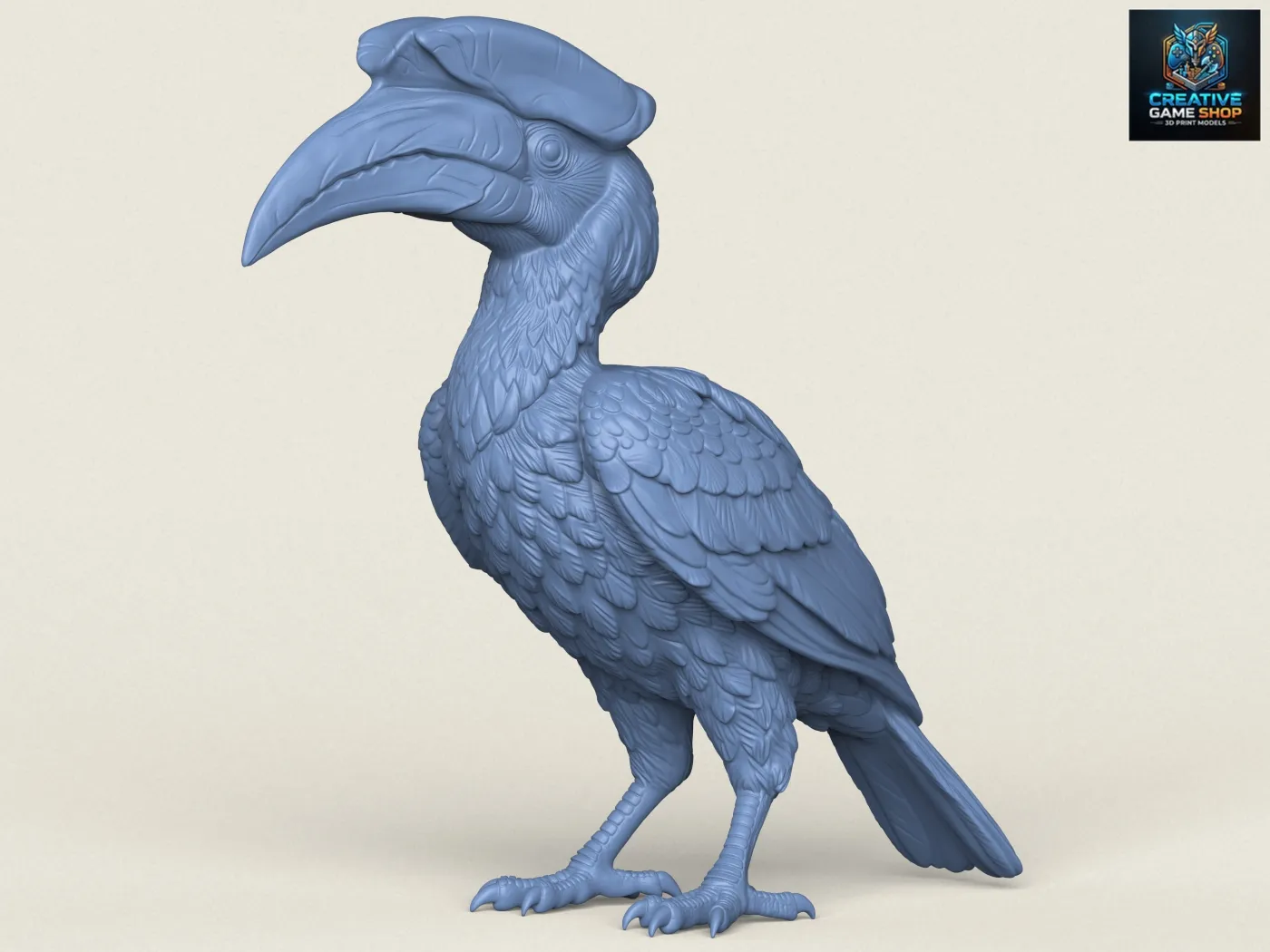 Hornbill Bird 3D Print Model .c4d .max .obj .3ds .fbx .stl .blend