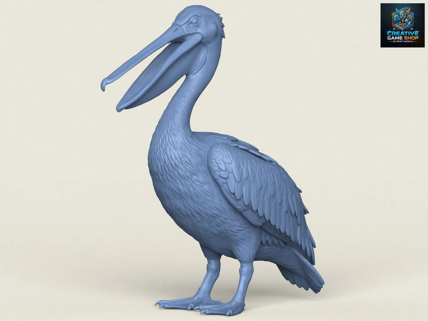 Pelican Bird 3D Print Model .c4d .max .obj .3ds .fbx .stl .blend 