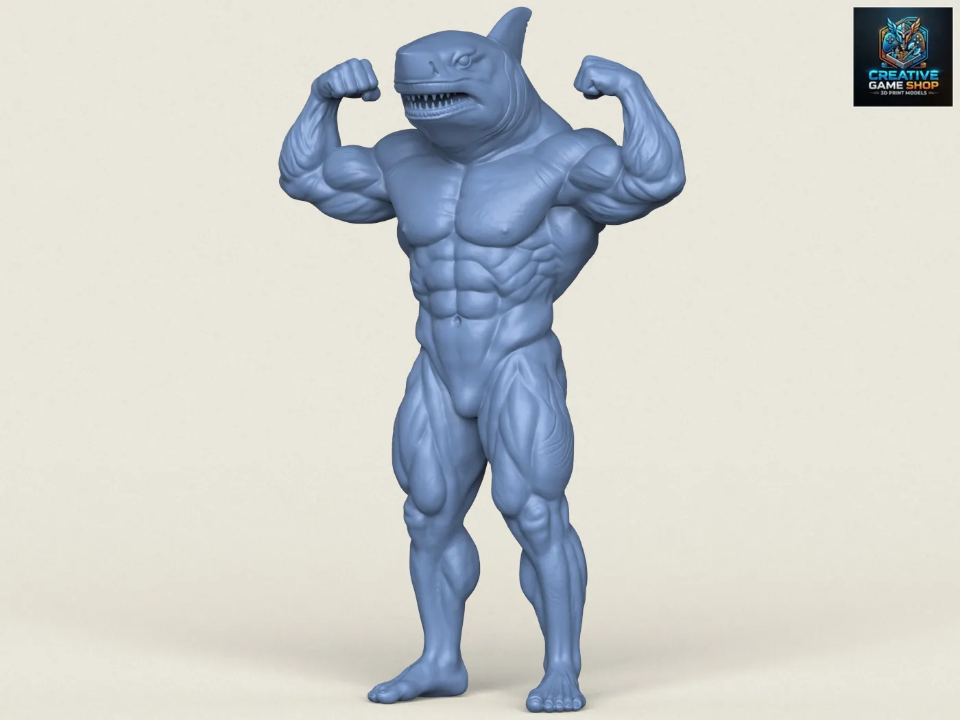 Monster Shark Character 3D Print Model .c4d .max .obj .3ds .fbx .stl .blend 