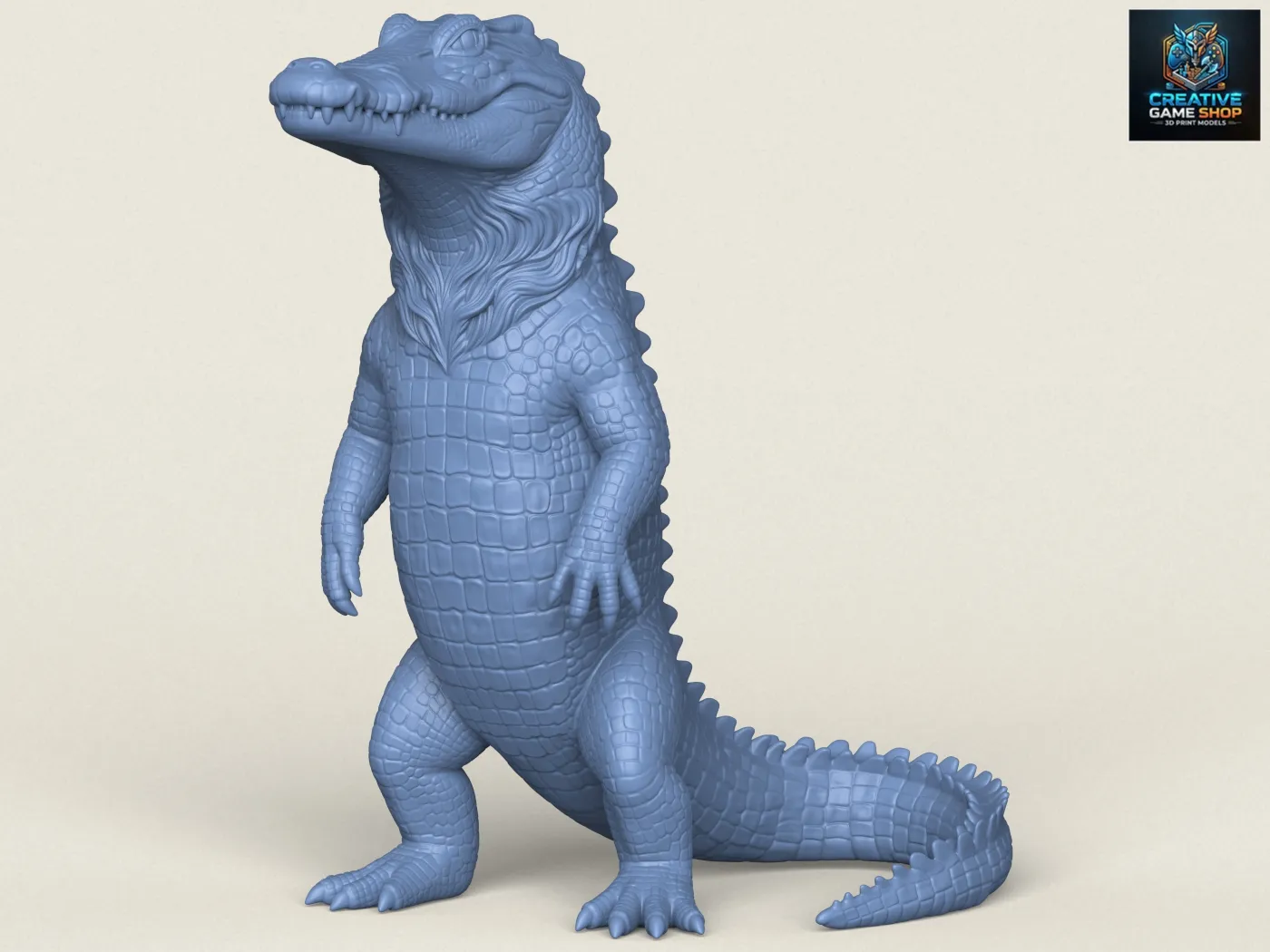Monster Alligator 3D Print Model .c4d .max .obj .3ds .fbx .stl .blend 