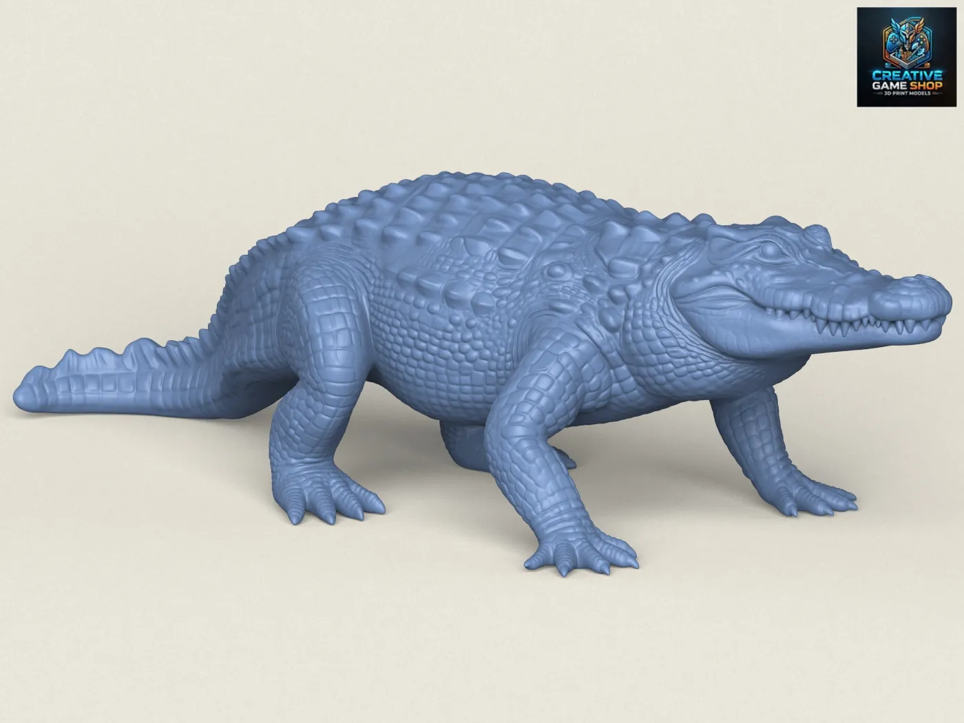 Wild Crocodile 3D Print Model .c4d .max .obj .3ds .fbx .stl .blend 