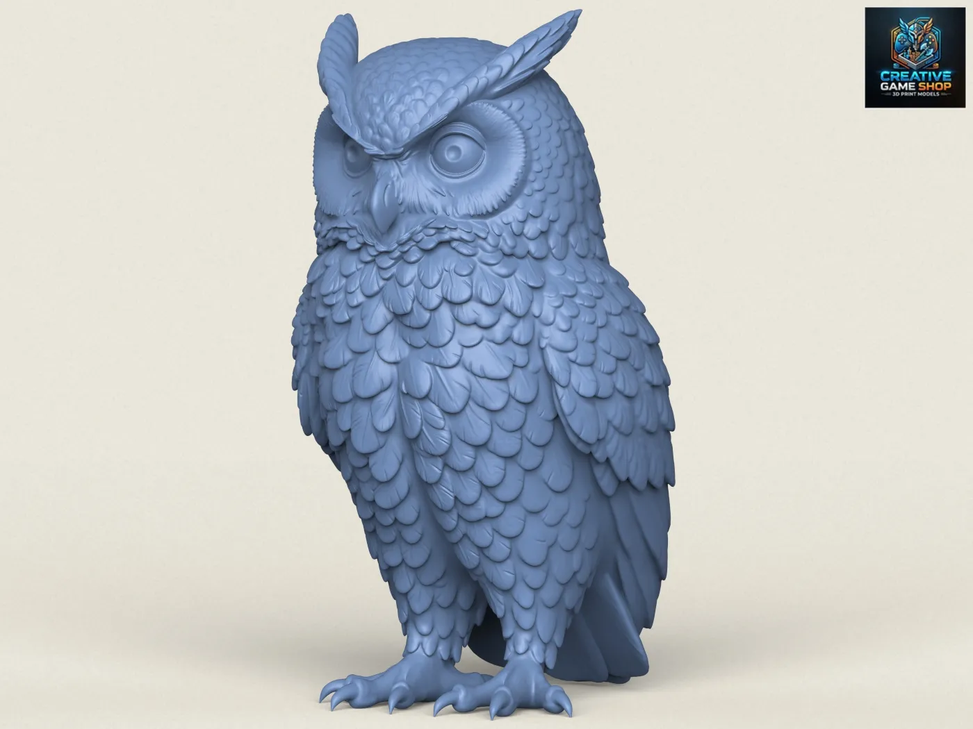 Wild Owl Bird 3D Print Model .c4d .max .obj .3ds .fbx .stl .blend 