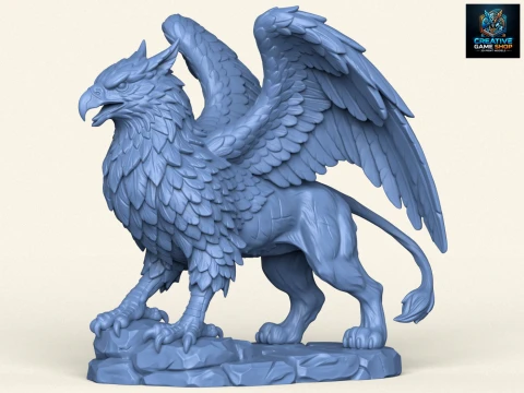 Fantasia bellissima scultura di grifone Modello di stampa 3D