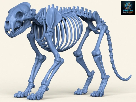Tiger Skeleton Print Ready 3D Print Model