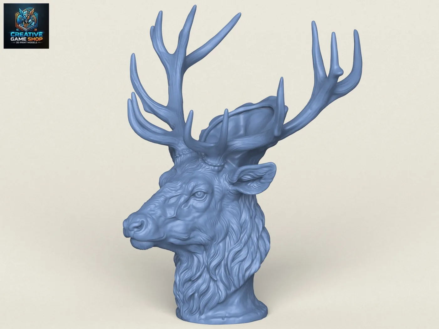 Stylized Deer Head Jewellery Holder 3D Print Model .c4d .max .obj .3ds .fbx .stl .blend