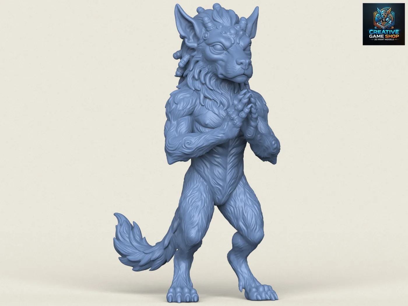 Fantasy Monster Dog 3D Print Model .c4d .max .obj .3ds .fbx .stl .blend