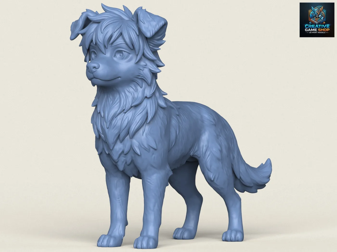 Anime Cartoon Stylish Dog 3D Print Model .c4d .max .obj .3ds .fbx .stl .blend 