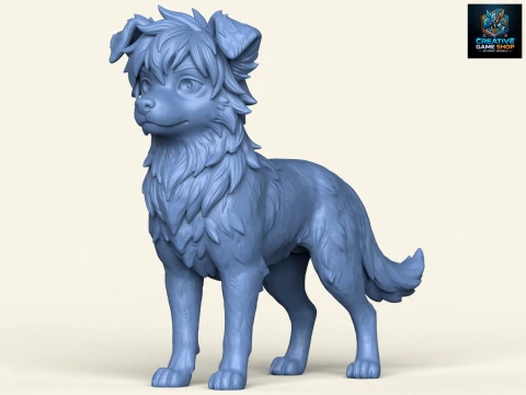 Anime Cartoon Stylish Dog 3D Print Model