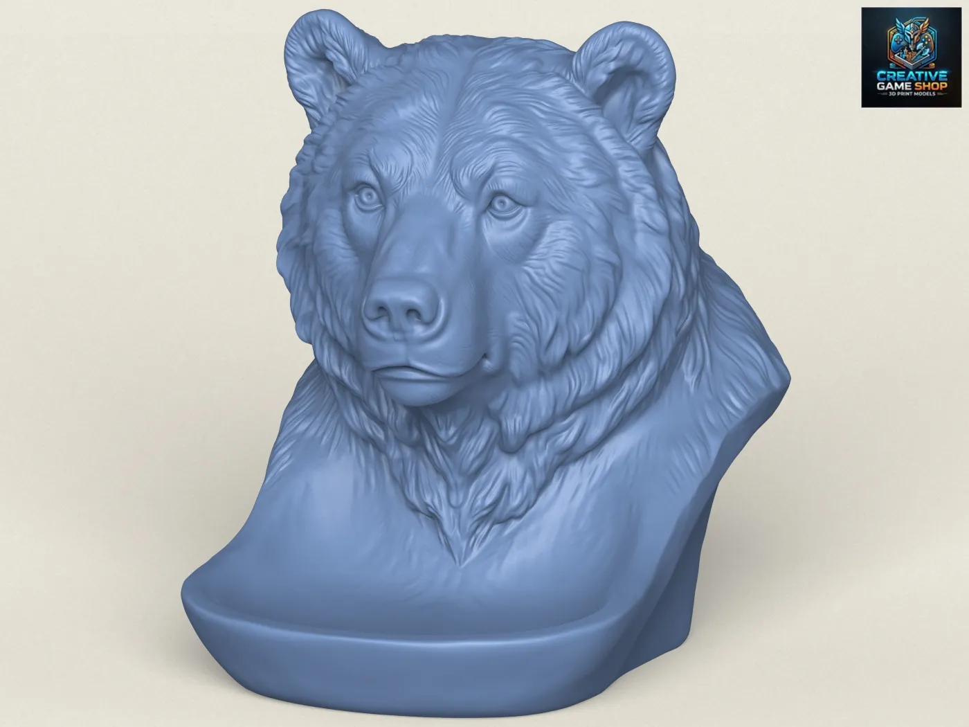 Bear Head Soap Bar Holder 3D Print Model .c4d .max .obj .3ds .fbx .stl .blend 