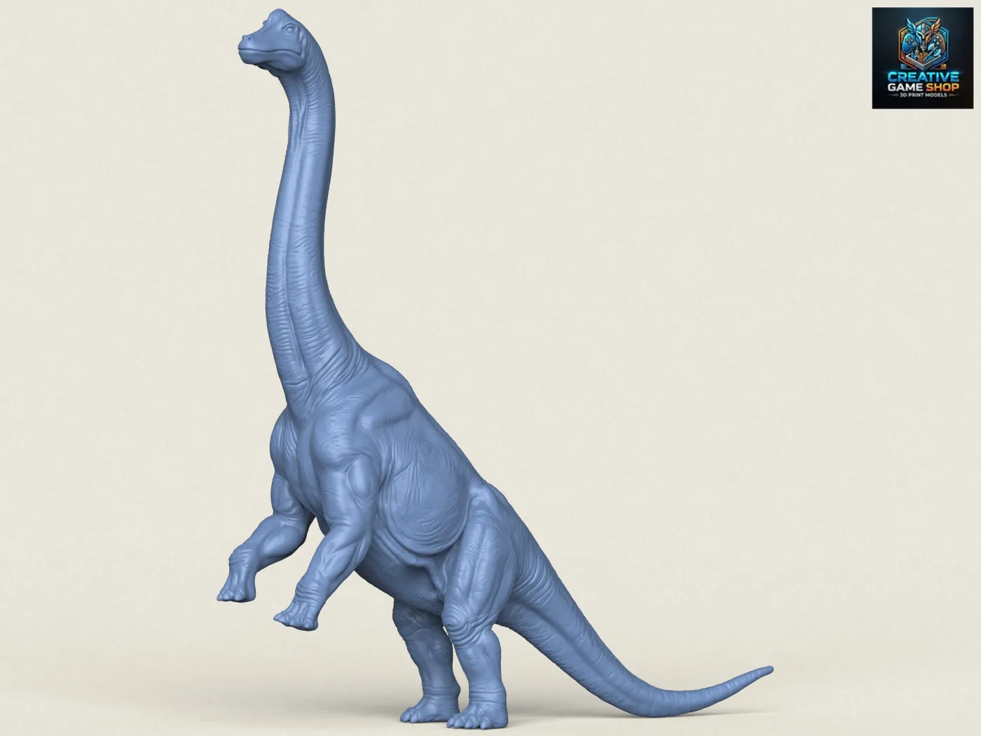 Brachiosaurus Dinosaur Standing 3D Print Model .c4d .max .obj .3ds .fbx .stl .blend 