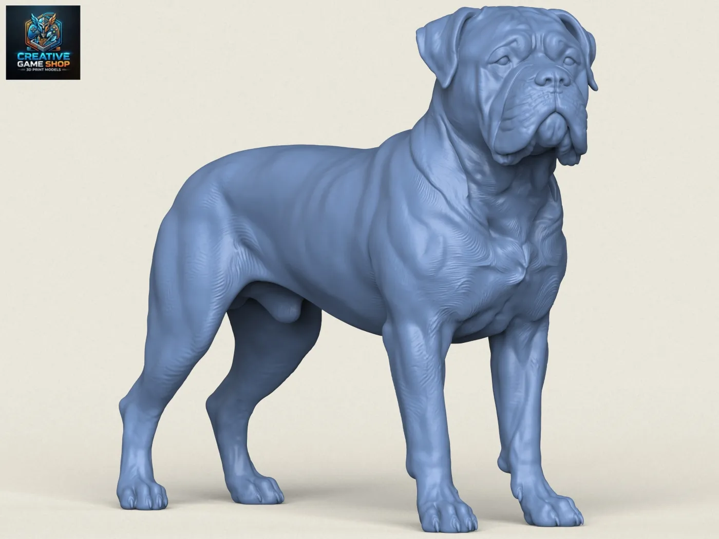 Chien Bullmastiff Modèles 3D en vedette .c4d .max .obj .3ds .fbx .stl .blend