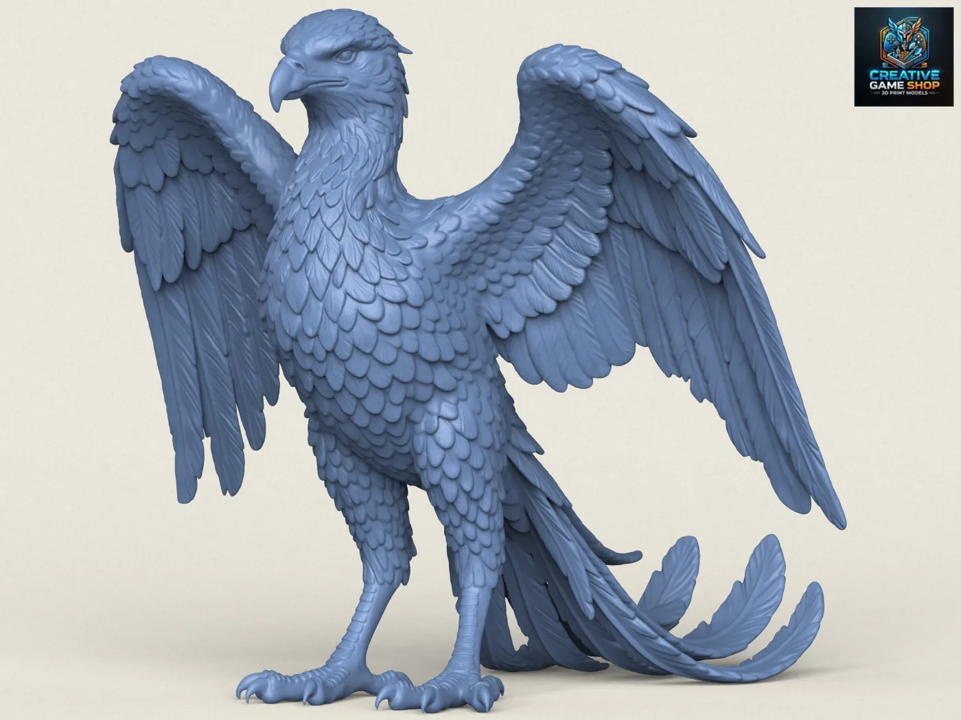 Giant Eagle Decorative Sculpture 3D Print Model .c4d .max .obj .3ds .fbx .stl .blend 