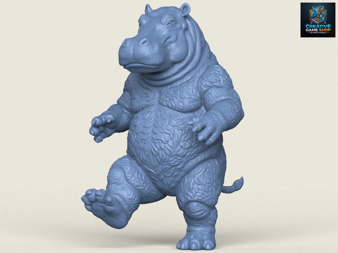 Fantasy Hippo Character 3D Print Model .c4d .max .obj .3ds .fbx .stl .blend 