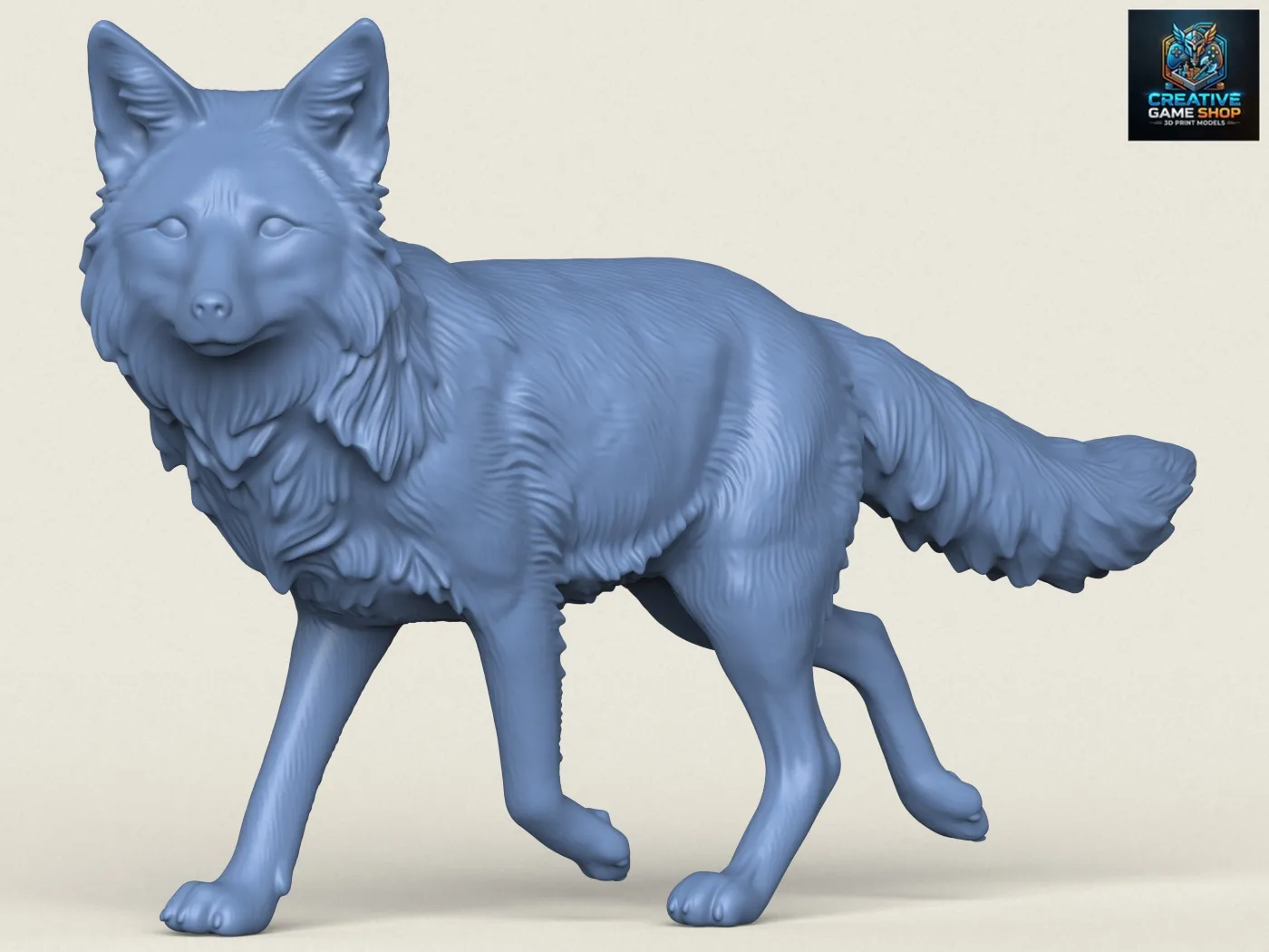 Wild Fox Walking 3D Print Model .c4d .max .obj .3ds .fbx .stl .blend 