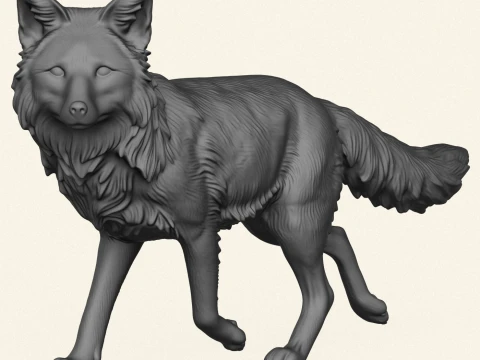 Wild Fox Walking 3D Print Model