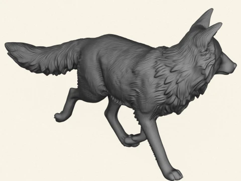 Wild Fox Walking 3D Print Model