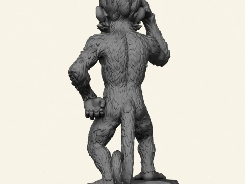 Thinking Monkey Statue 3D Print Model