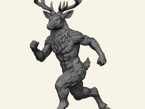 Deer Character Running 3D Print Model