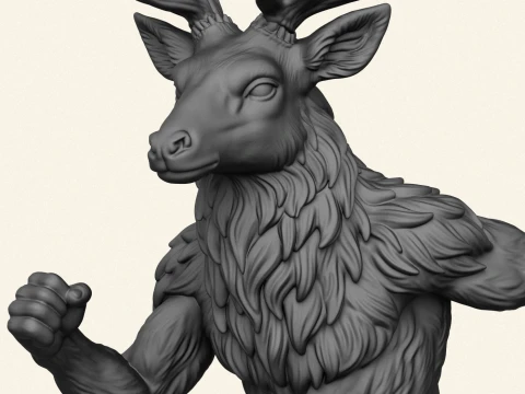 Deer Character Running 3D Print Model