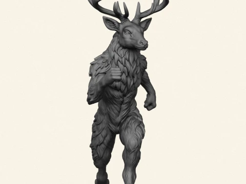 Deer Character Running 3D Print Model