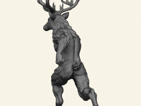 Deer Character Running 3D Print Model