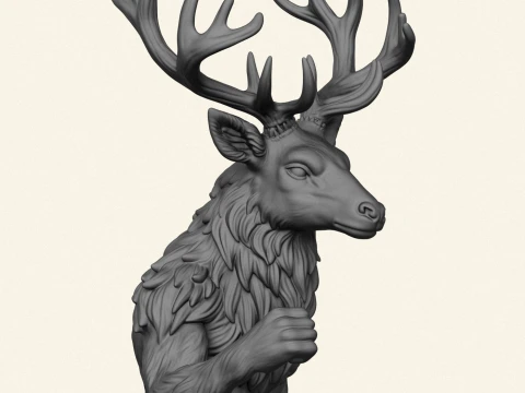 Deer Character Running 3D Print Model