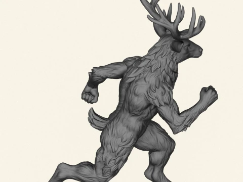 Deer Character Running 3D Print Model