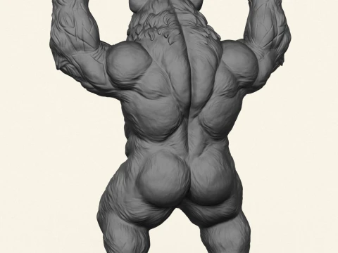 Wild Muscular Bear Character 3D Print Model