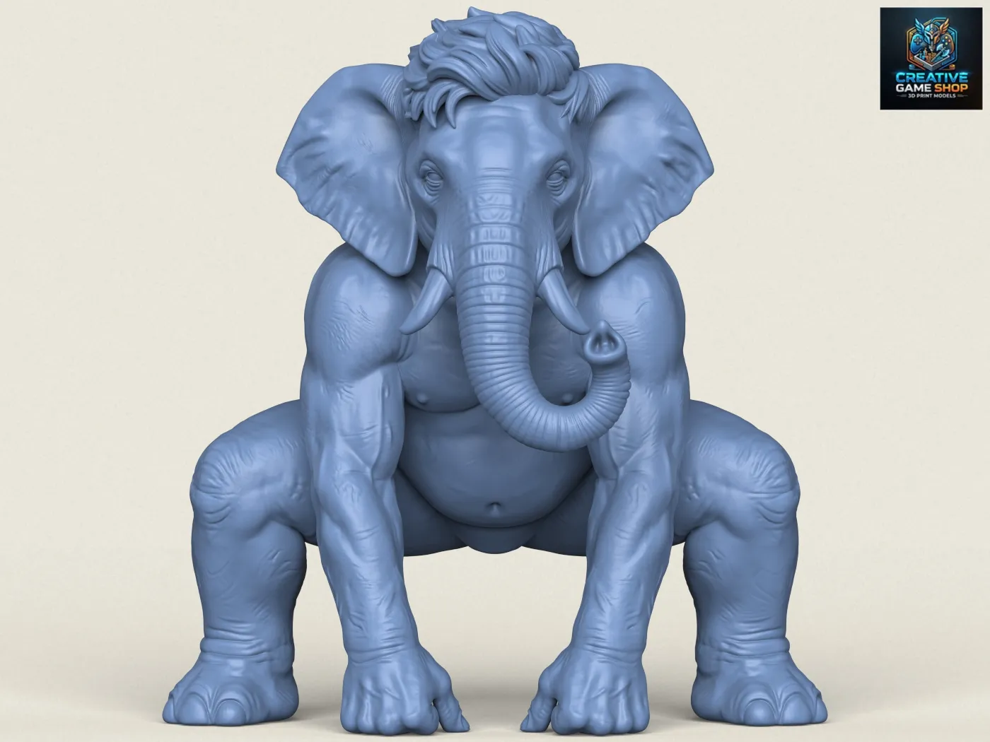 Warrior Elephant Character 3D Print Model .c4d .max .obj .3ds .fbx .stl .blend 