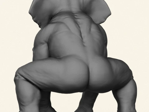 Warrior Elephant Character 3D Print Model