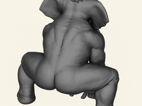 Warrior Elephant Character 3D Print Model