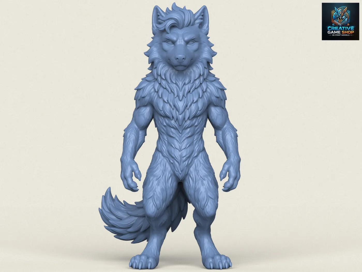 야생 늑대 캐릭터 3D 프린트 모델 .c4d .max .obj .3ds .fbx .stl .blend 