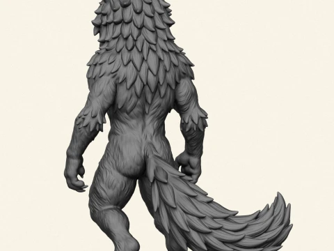 야생 늑대 캐릭터 3D 프린트 모델